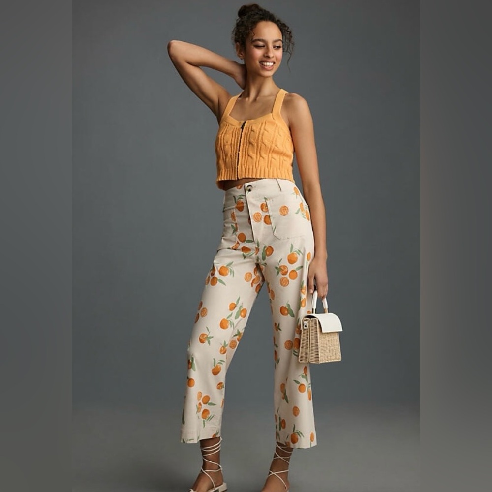 Anthropologie Maeve x Dylan Mierzwinski The Colette Cropped Pants